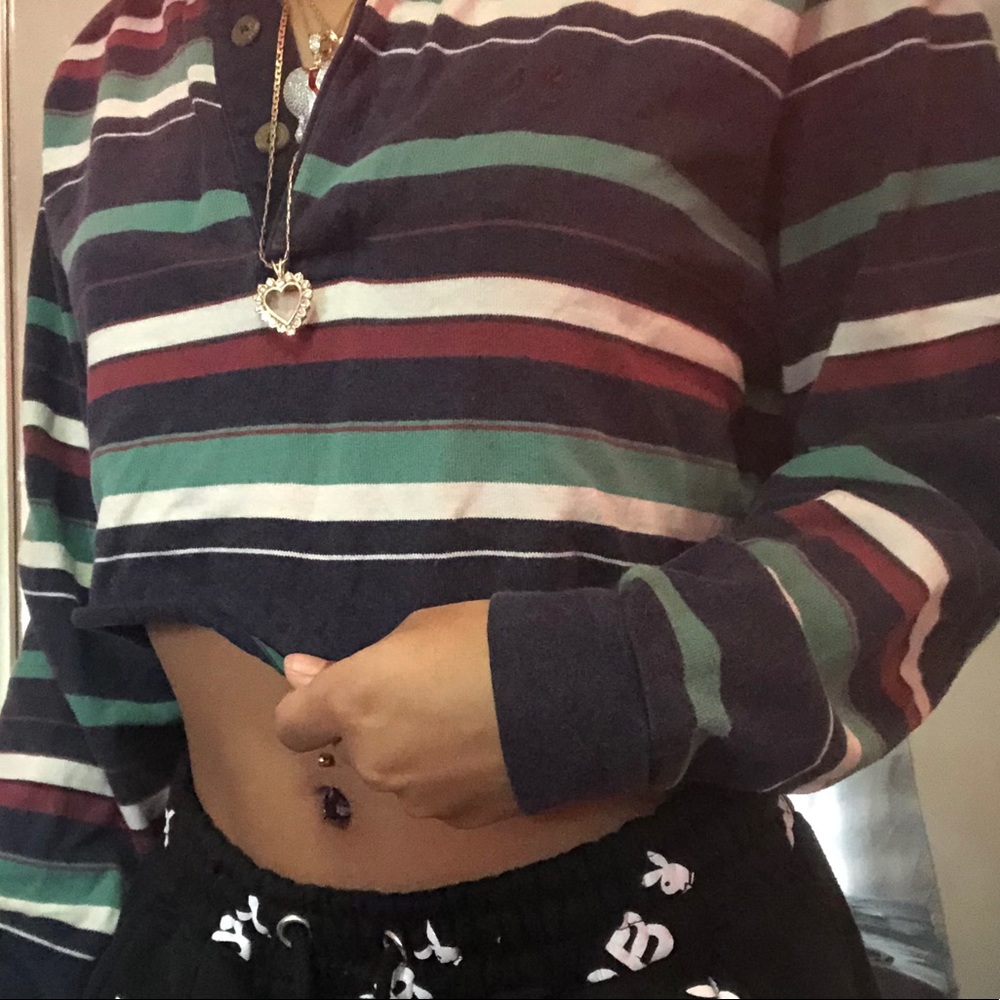 striped cropped sweater